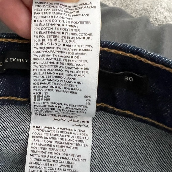 Banana Republic Jeans Women's 30 Dark  Mid Rise Skinny Stretch Blue Raw Hem - Picture 8 of 9